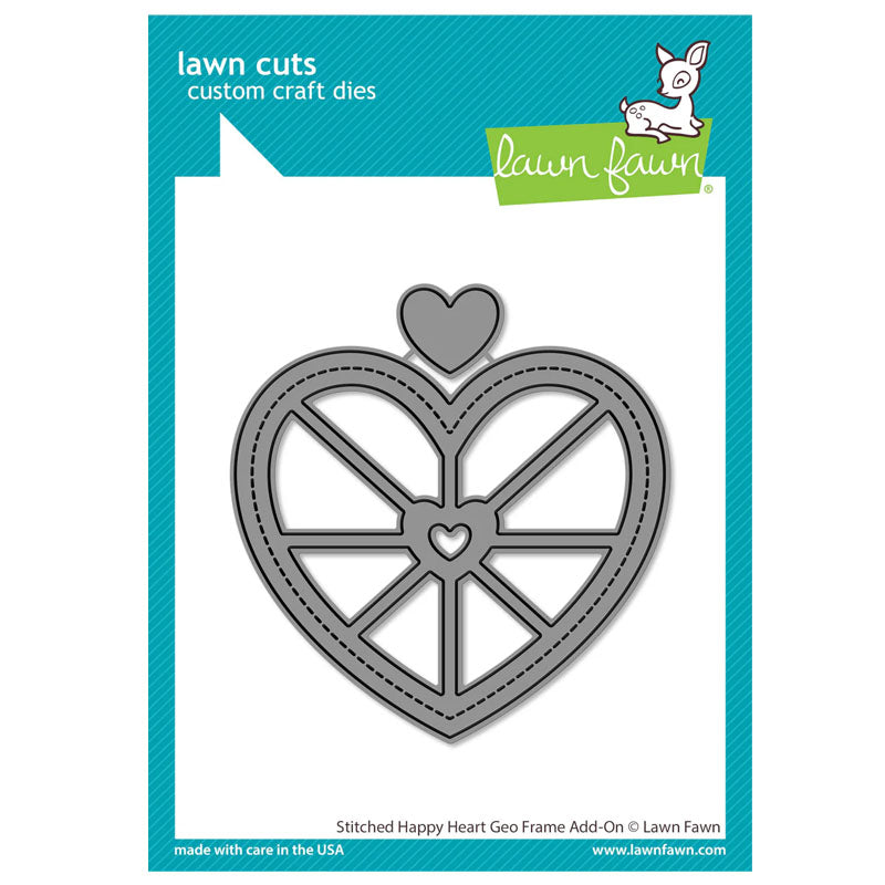 Lawn Fawn Dies Stitched Happy Hear Geo Frame Add-On