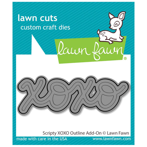 Lawn Fawn Dies Scripty Xoxo Outline Add-On