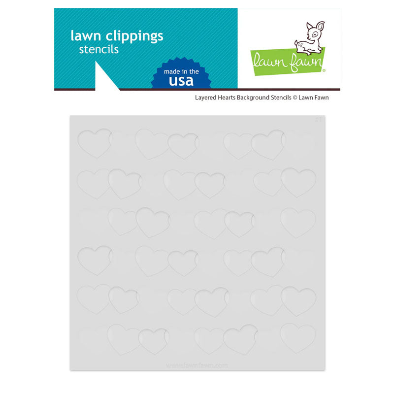 Lawn Fawn Stencil Layered Hearts Background