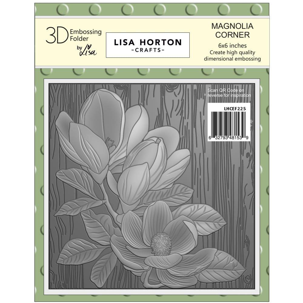 Lisa Horton Crafts Embossing Folder Magnolia Corner