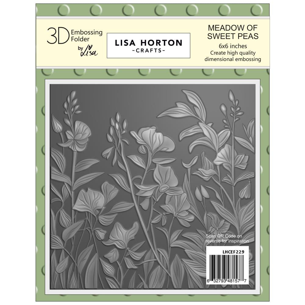 Lisa Horton Crafts Embossing Folder Meadow Of Sweet Peas