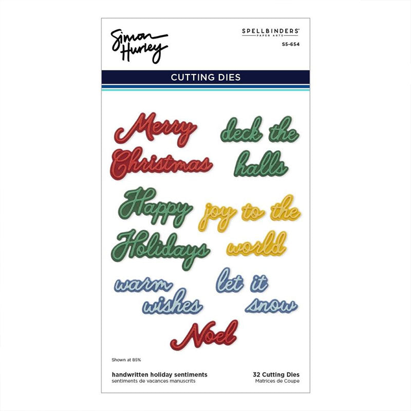 Spellbinders Dies Handwritten Holiday Sentiments