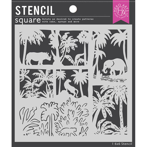 Hero Arts Stencil Jungle Scene