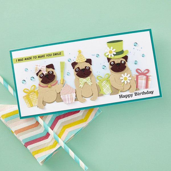 Spellbinders Clear Stamps Cats And Pugs Sentiments