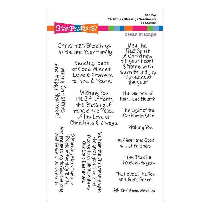 Stampendous Clear Stamps Christmas Blessings Sentiments