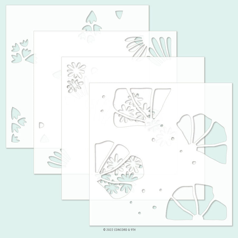 Layered Easter Floral Stencils (4 Pack)