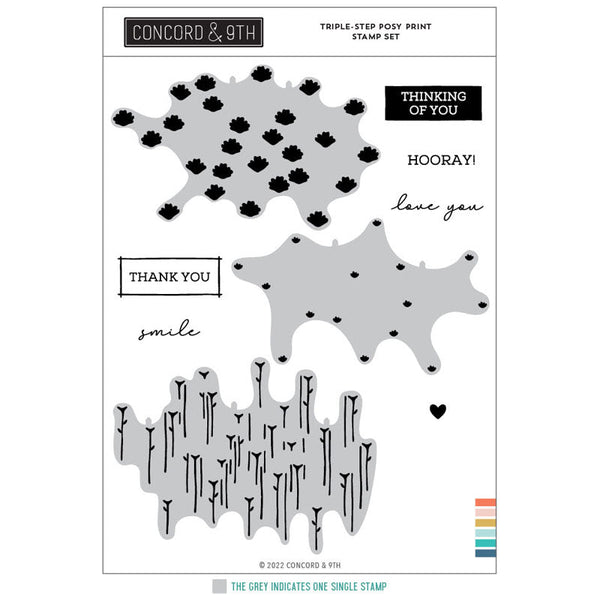 Concord & 9th Clear Stamps Triple-Step Posy Print