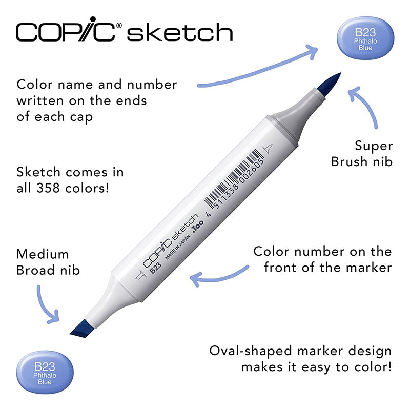 Original Copic Sketch Markers 358 Colors Original Professional Art