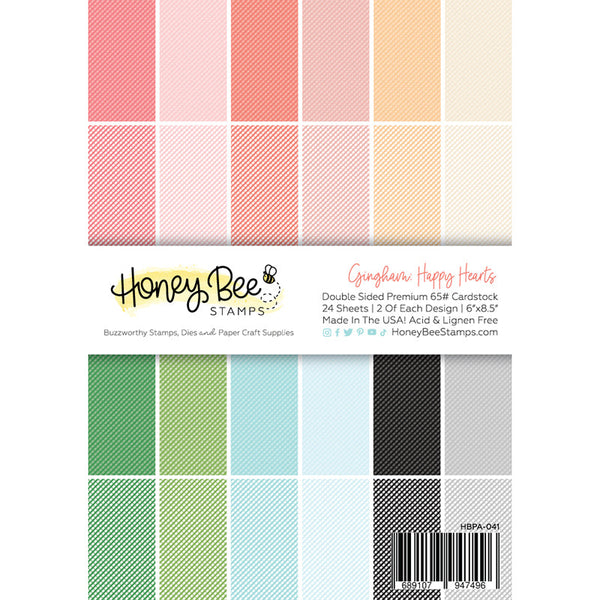 Honey Bee Paper 6x8.5 Gingham Happy Hearts